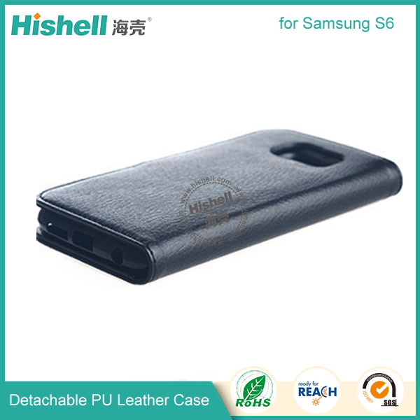 Detachable wallet leather phone case for Samsung S6