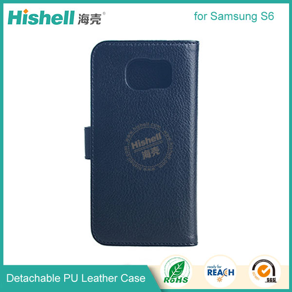 Detachable wallet leather phone case for Samsung S6