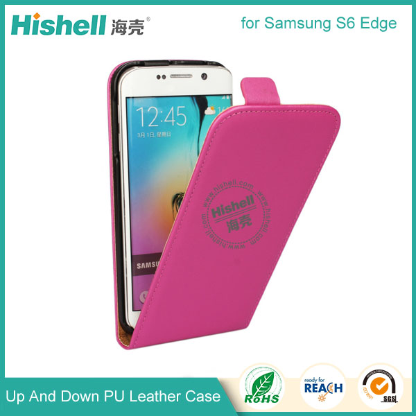 Up and Down PU leather flip cover for Samsung S6 Edge