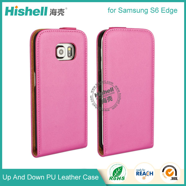 Up and Down PU leather flip cover for Samsung S6 Edge