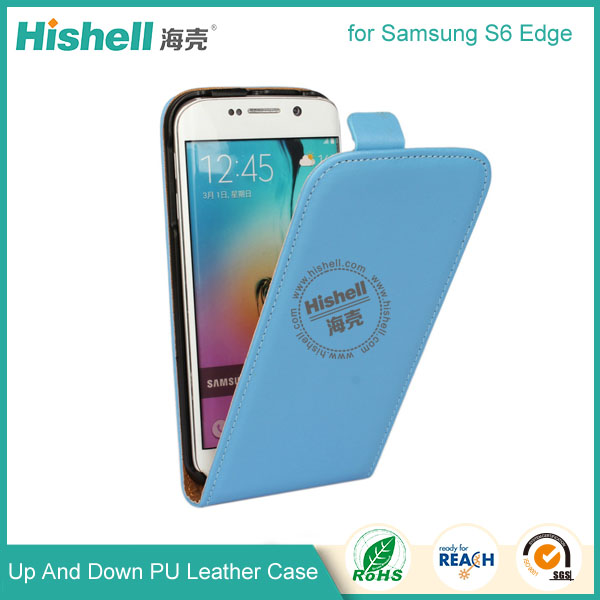 Up and Down PU leather flip cover for Samsung S6 Edge