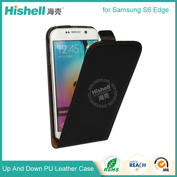 Up and Down PU leather flip cover for Samsung S6 Edge