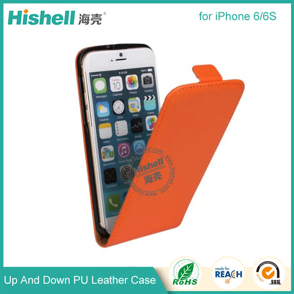 Up and Down PU leather flip cover for iPhone 6