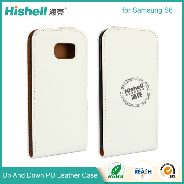 Up and Down PU leather flip cover for Samsung S6