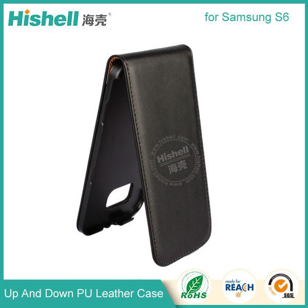 Up and Down PU leather flip cover for Samsung S6