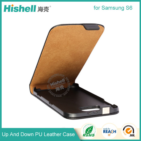 Up and Down PU leather flip cover for Samsung S6