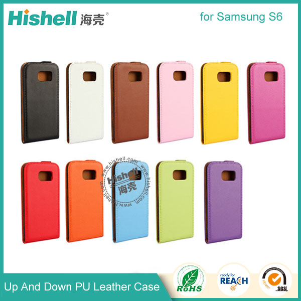 Up and Down PU leather flip cover for Samsung S6