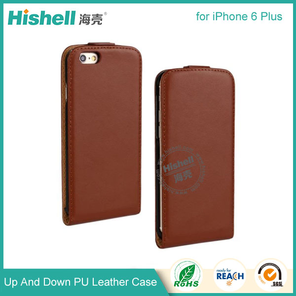 Up and Down PU leather flip cover for iPhone 6 plus