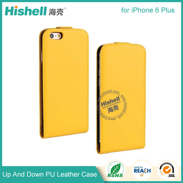 Up and Down PU leather flip cover for iPhone 6 plus