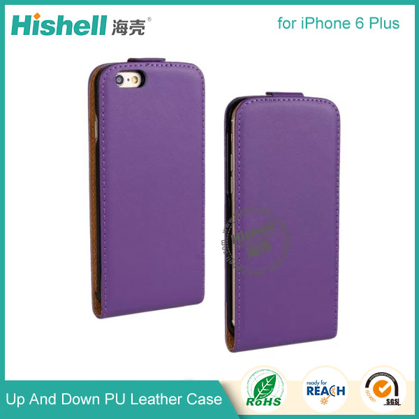 Up and Down PU leather flip cover for iPhone 6 plus