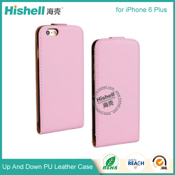 Up and Down PU leather flip cover for iPhone 6 plus