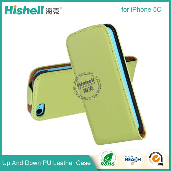 Up and Down PU leather flip cover for iPhone 5C