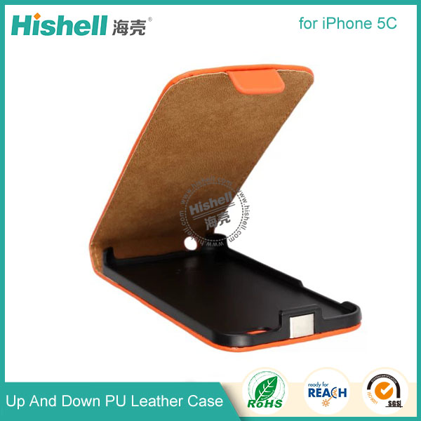 Up and Down PU leather flip cover for iPhone 5C