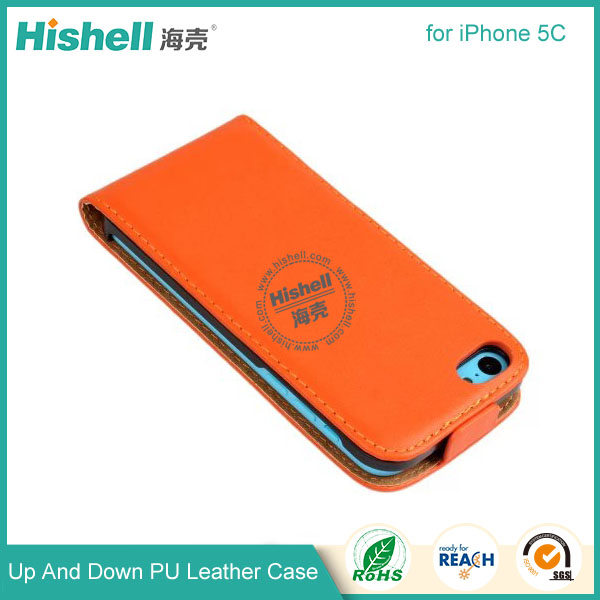 Up and Down PU leather flip cover for iPhone 5C