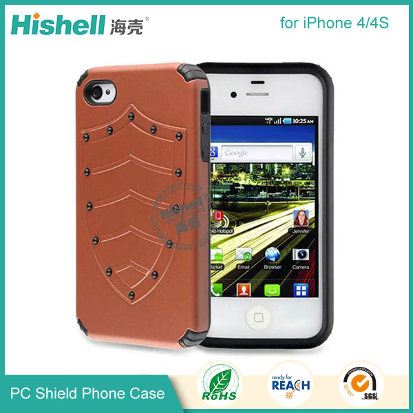 PC and TPU Shield Type Combo Mobile Phone Case for iPhone 4S