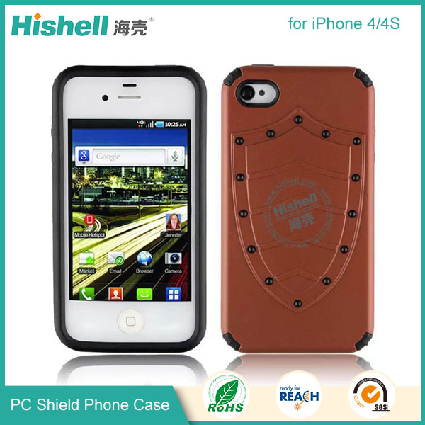 PC and TPU Shield Type Combo Mobile Phone Case for iPhone 4S