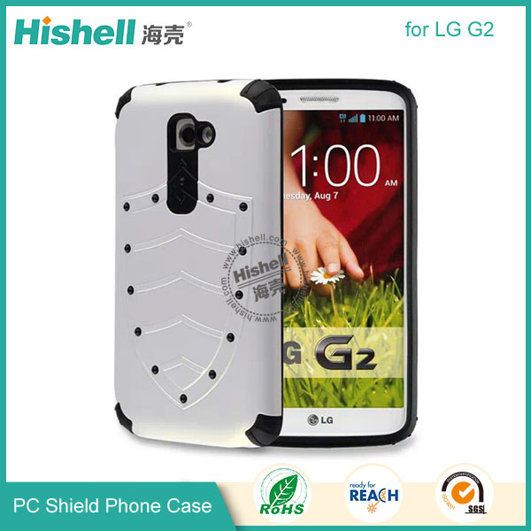 PC and TPU Shield Type Combo Mobile Phone Case for LG G2