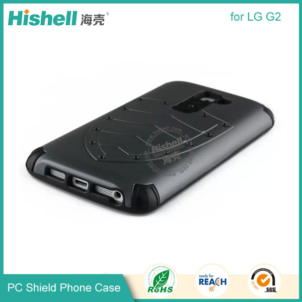PC and TPU Shield Type Combo Mobile Phone Case for LG G2