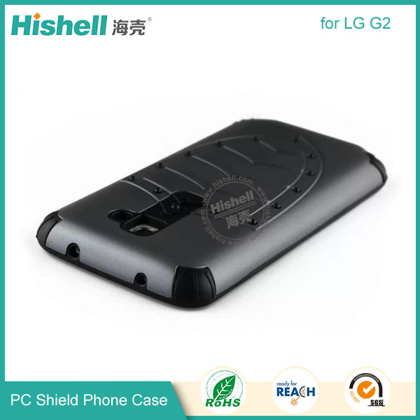 PC and TPU Shield Type Combo Mobile Phone Case for LG G2