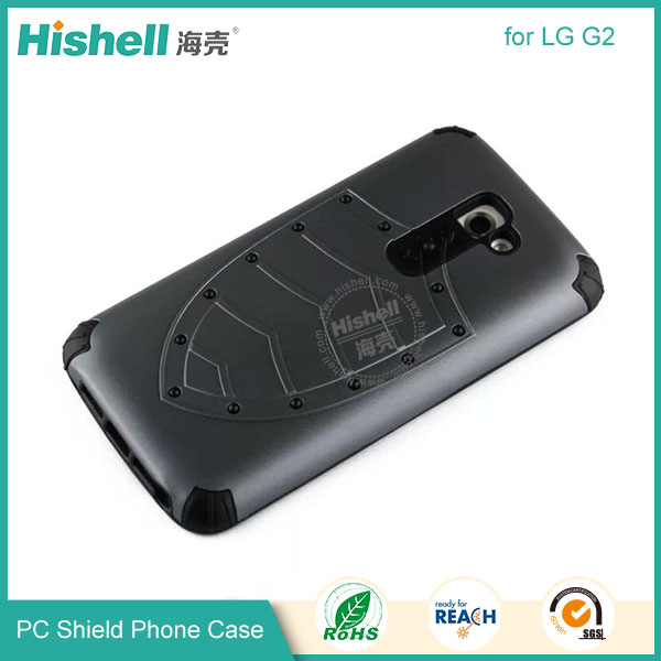 PC and TPU Shield Type Combo Mobile Phone Case for LG G2