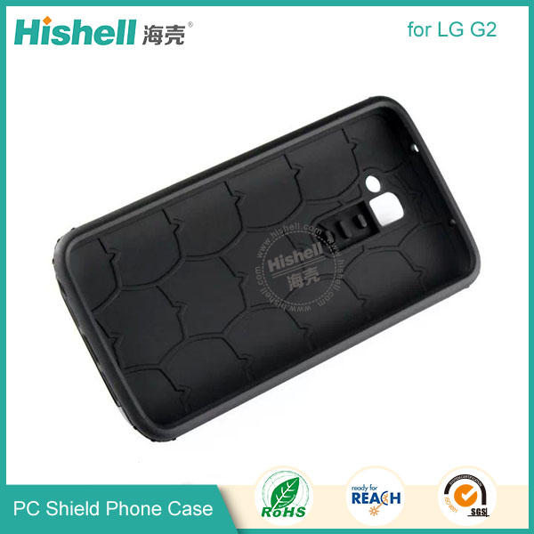 PC and TPU Shield Type Combo Mobile Phone Case for LG G2