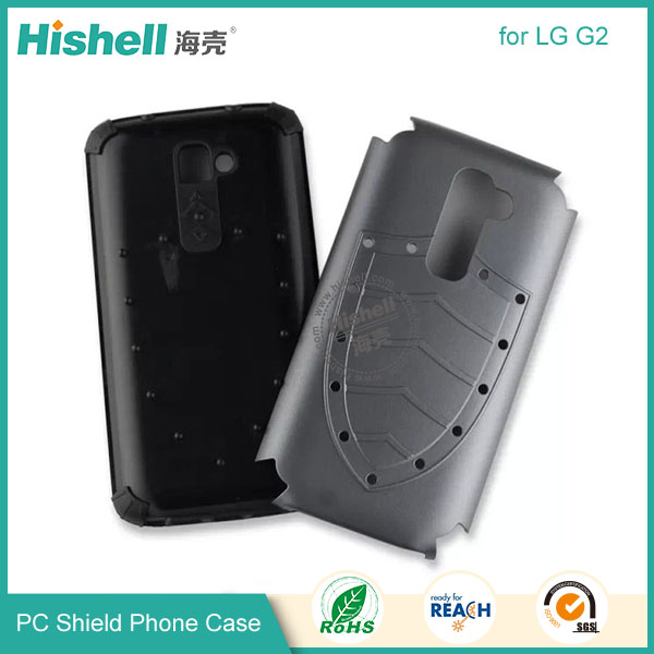 PC and TPU Shield Type Combo Mobile Phone Case for LG G2