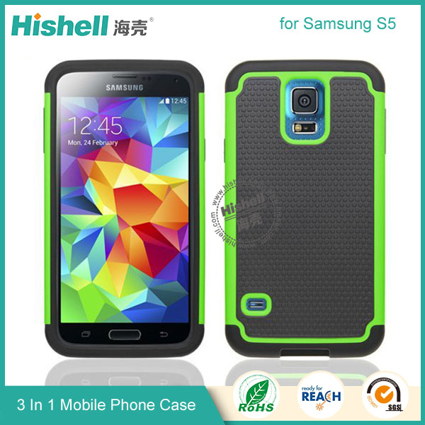 3 in 1 Football Grain Combo Mobile Phone Case for Samsung Galaxy S5