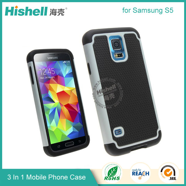 3 in 1 Football Grain Combo Mobile Phone Case for Samsung Galaxy S5