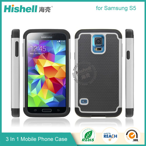 3 in 1 Football Grain Combo Mobile Phone Case for Samsung Galaxy S5