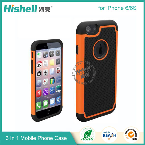 3 in 1 Football Grain Combo Mobile Phone Case for iPhone 6