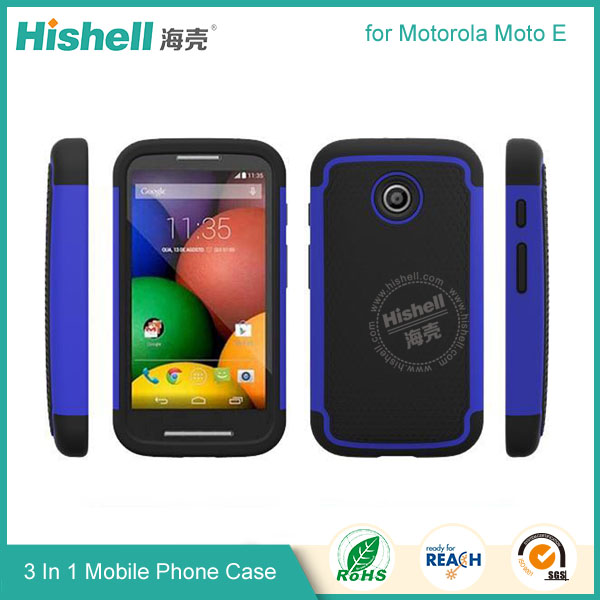 3 in 1 Football Grain Combo Mobile Phone Case for Motorola Moto E