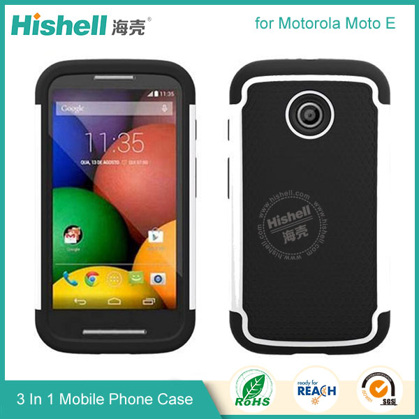 3 in 1 Football Grain Combo Mobile Phone Case for Motorola Moto E