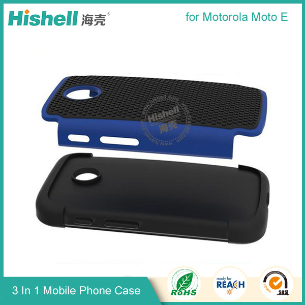 3 in 1 Football Grain Combo Mobile Phone Case for Motorola Moto E