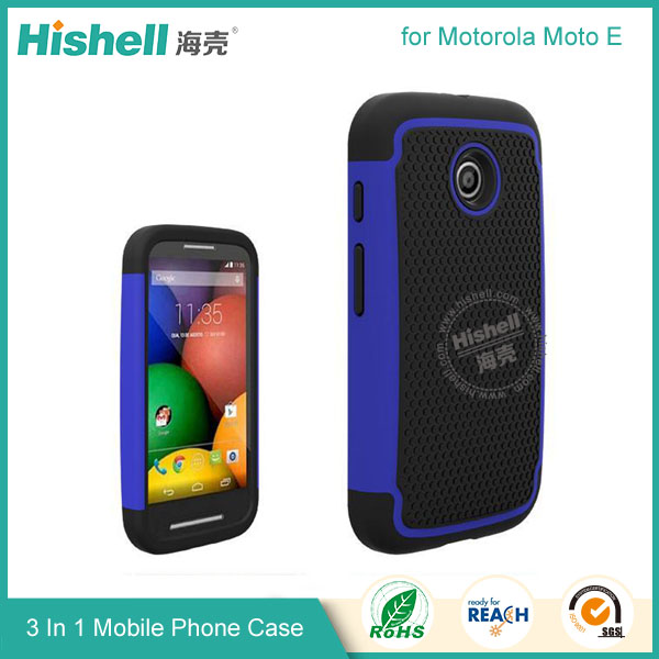 3 in 1 Football Grain Combo Mobile Phone Case for Motorola Moto E