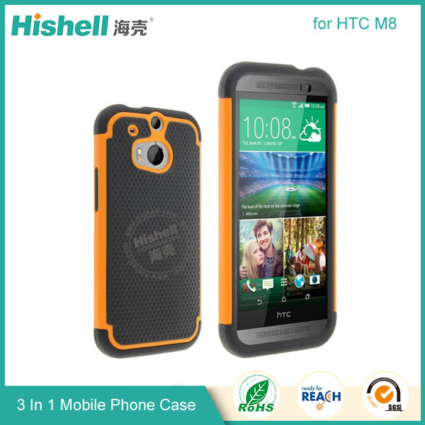 3 in 1 Football Grain Combo Mobile Phone Case for HTC One M8