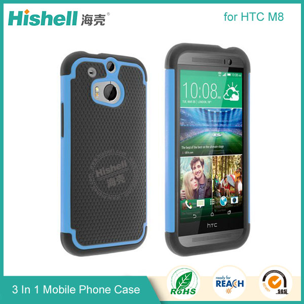 3 in 1 Football Grain Combo Mobile Phone Case for HTC One M8