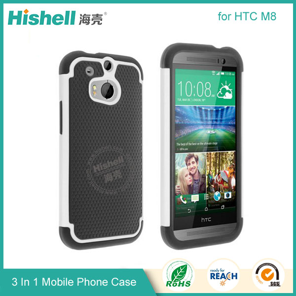 3 in 1 Football Grain Combo Mobile Phone Case for HTC One M8