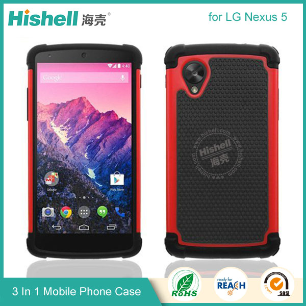 3 in 1 Football Grain Combo Mobile Phone Case for LG Nexus 5