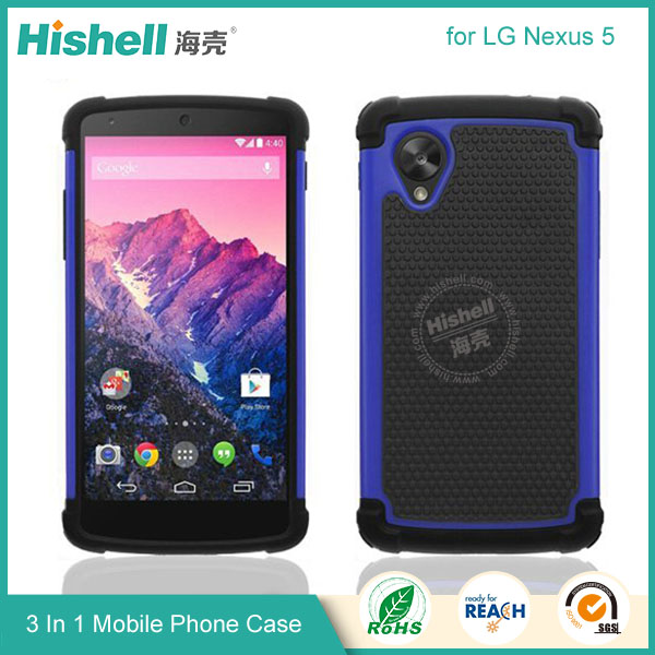 3 in 1 Football Grain Combo Mobile Phone Case for LG Nexus 5