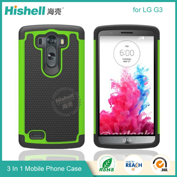 3 in 1 Football Grain Combo Mobile Phone Case for LG G3