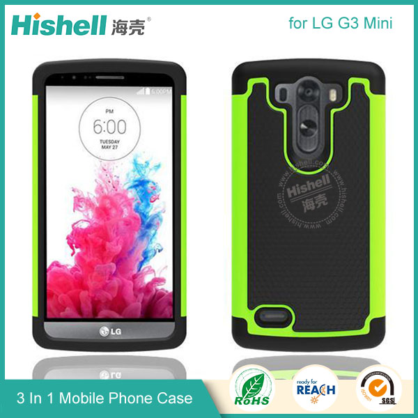 3 in 1 Football Grain Combo Mobile Phone Case for LG G3 Mini
