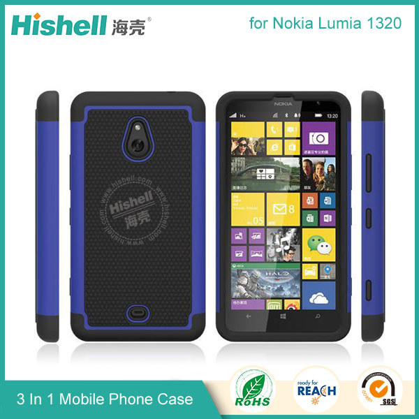 3 in 1 Football Grain Combo Mobile Phone Case for Nokia Lumia 1320