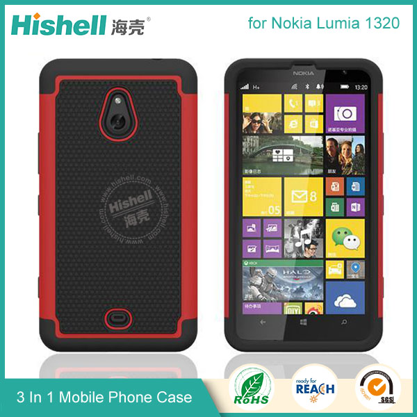 3 in 1 Football Grain Combo Mobile Phone Case for Nokia Lumia 1320