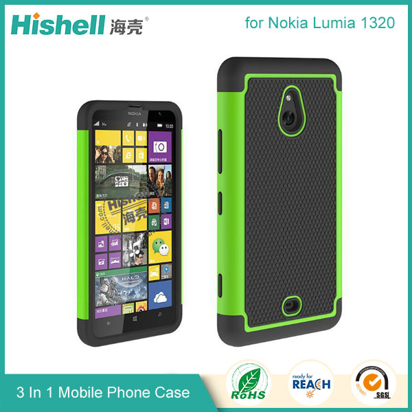 3 in 1 Football Grain Combo Mobile Phone Case for Nokia Lumia 1320