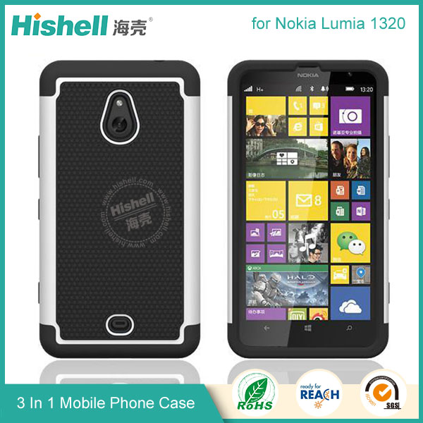 3 in 1 Football Grain Combo Mobile Phone Case for Nokia Lumia 1320