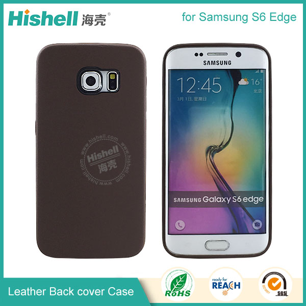 High Quality PU Leather 3 side Back Case for Samsung S6 Edge