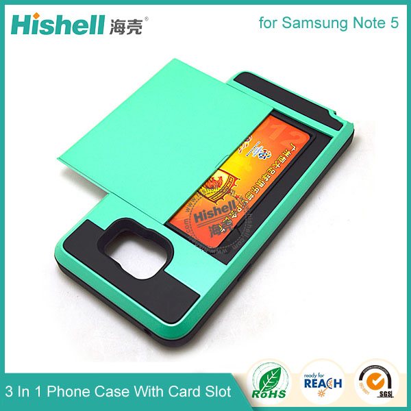 3 in 1 Phone Case with Card Slot for Samsung Note 5