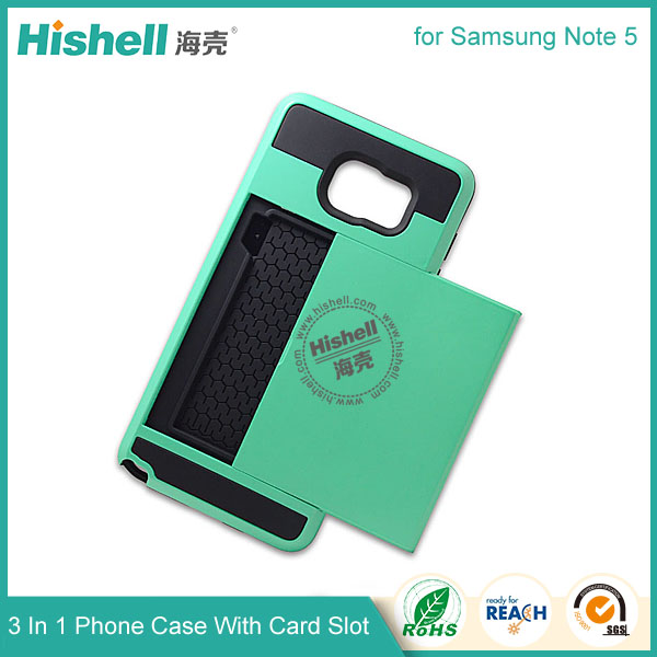 3 in 1 Phone Case with Card Slot for Samsung Note 5