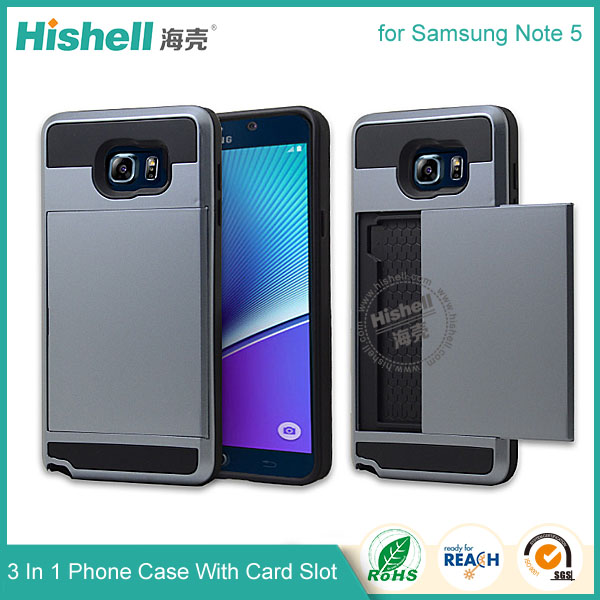 3 in 1 Phone Case with Card Slot for Samsung Note 5