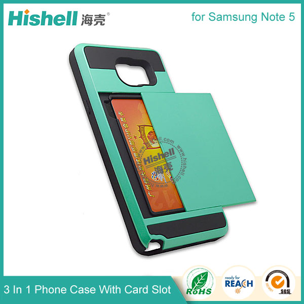 3 in 1 Phone Case with Card Slot for Samsung Note 5